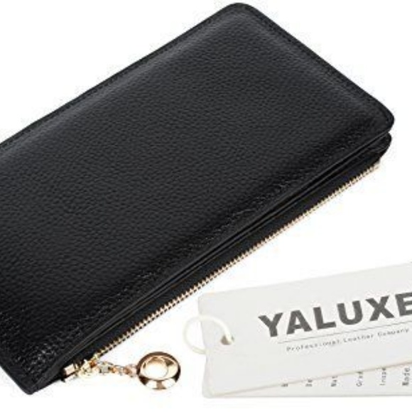 WOMENS BLACK LEATHER 20 CREDIT CARD ORGANIZER ! - Picture 7 of 8